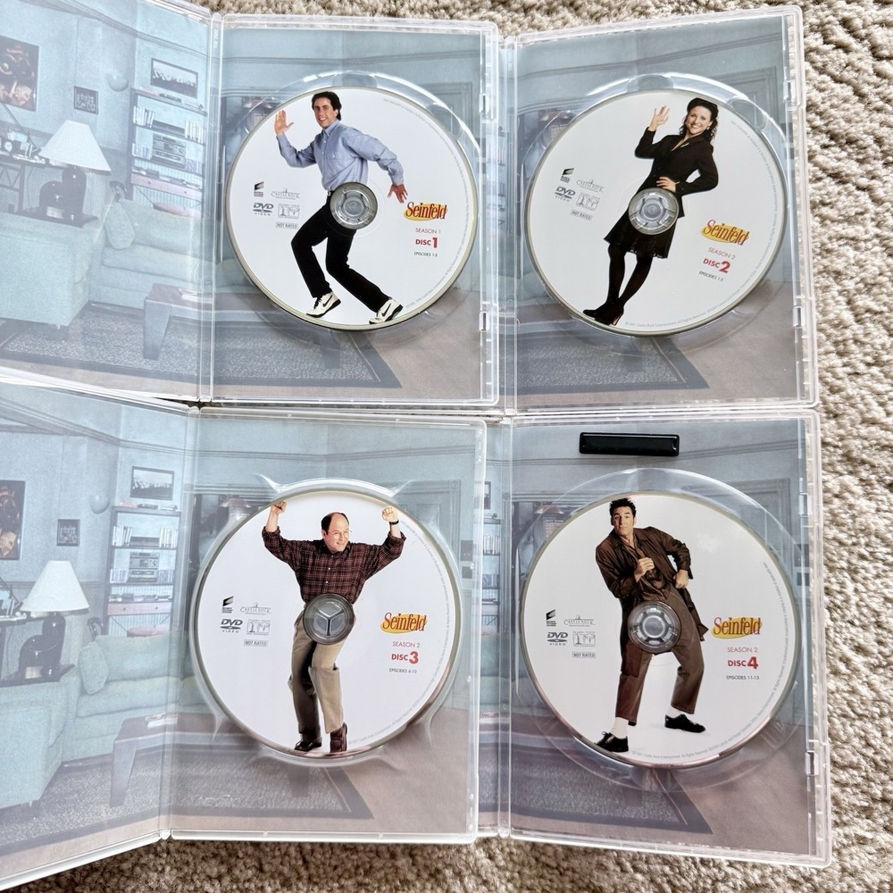 Seinfeld Seasons 1 & 2 DVD Box Set 2004 18 Episodes Remastered High Def‎ VGUC - Picture 9 of 11